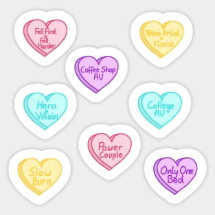 Book Tropes Loveheart Sticker Pack Sticker